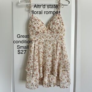 Altar'd State Cream Floral Romper